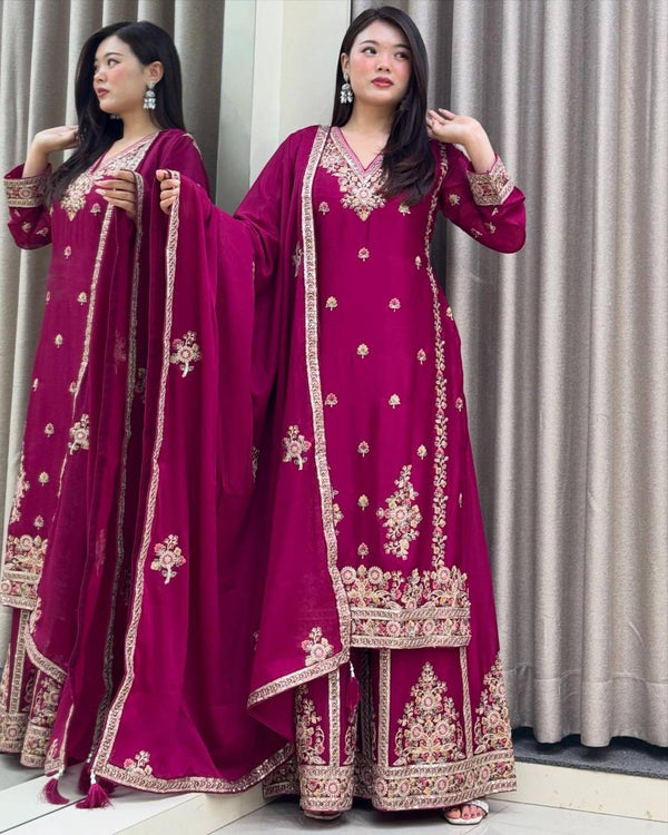 Royal Embroidered Designer Sharara with Dupatta – Party Wear Set