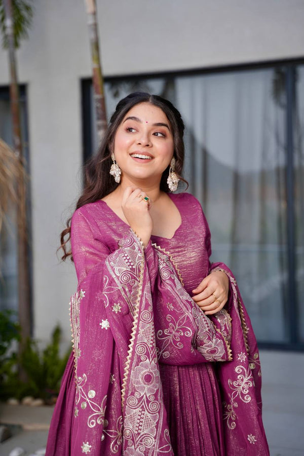 Anarkali Style Sharara & Dupatta – Elegant Party Ensemble