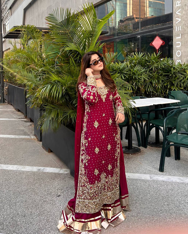 Eid Special Bit Color Long Kurta Sharara Suit